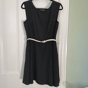 Cute black & white polka dot A-line dress